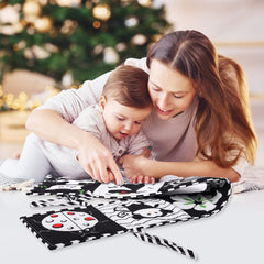 Vicloon Baby Soft Books, Baby Cloth Book, Black and White High Contrast Soft Cloth Book for Early Learning, Foldable Soft Fabric Quiet Book, Touch and Feel Crinkle Cloth Books for Babies First Book