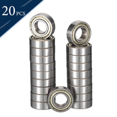 HiPicco 682ZZ Deep Groove Ball Bearings, ID 2mm x OD 5mm x Width 2.3mm Miniature Bearings, Double Metal Shielded Ball Bearing Chrome Steel Z2 Lever 20pcs