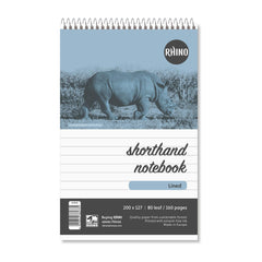 Rhino Shorthand Notepad   80 Leaf/160 Page   8mm Ruled   1-Pack - 8 x 5 (200 x 127 mm) Reporter's Notepad - Ideal for Shopping, School & Travel