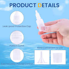 BOKFJBP 15 Pack 5ml Plastic Dropper Bottle, Plastic Empty Squeezable Eye Dropper Bottles Mini Squeeze Bottle Eye Liquid Dropper Bottle with Label Funnel Measuring Cup (5ML)