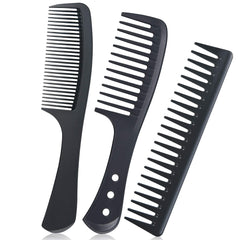 URAQT Hairdressing Combs Set, 3 Pack Wide Tooth Combs, Heat Resistant Anti-static Carbon Hair Brush Hair Comb for Long, Wet or Curly Hair Detangling