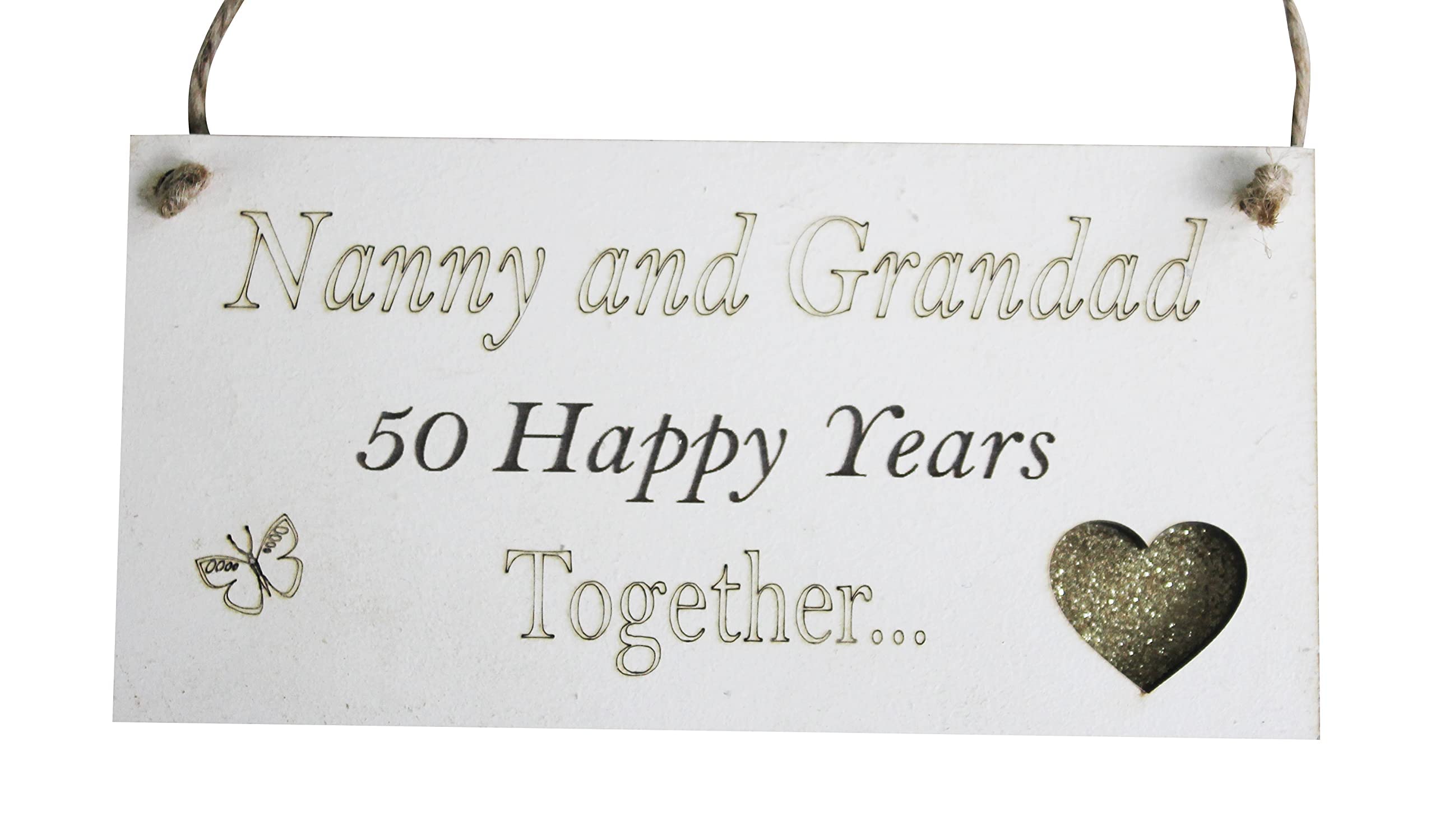 Nanny and Grandad Grandparents Anniversary Gift Plaque Gift 50 Years 50th Gold Wedding