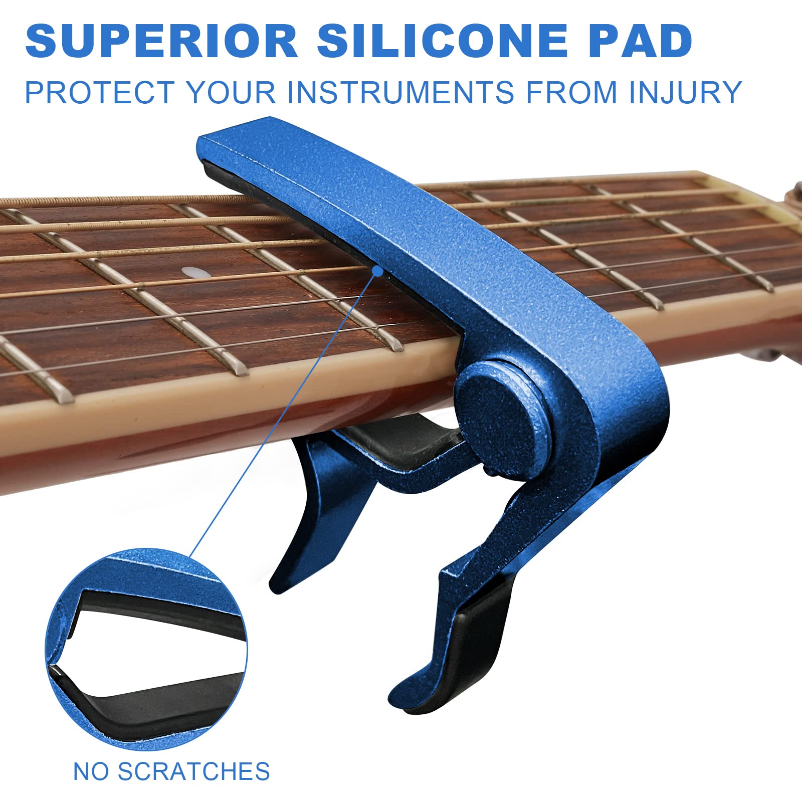 starfa lab Guitar Capo, Capotastos Quick Release for 6-string Folk Classic Guitar, Acoustic, Electric Guitars, ect (Blue)