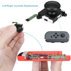 Veperain 2 Pack of 3D Analog Joystick Replacement for Nintendo Switch Joy Con Controller and Switch OLED Model, with Cross & Tri-Wing Screwdrivers, Repair Tool Kits for Nintendo Switch & Switch OLED