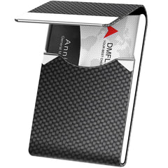 Business Card Holder, Metal Business Card Case Pocket, Card Holder for Women & Men, Professional PU Leather Business Card Holders RFID Blocking Name Card Holder Case with Magnetic Clasp