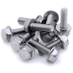 M5 (5mm x 40mm) Flanged Hex Bolt (Fully Threaded Setscrew) - Stainless Steel (A2) (Pack of 10)