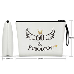 Birthday Gifts for Women Mom Unique Gifts for Best Friend Makeup Bag Christmas Gifts for her (60th)