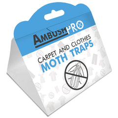 CARPET AND CLOTHES MOTH TRAPS. 7 Pack of Toxin-Free, Sticky Pheromone Traps that attract and kill Carpet Moths and Clothes Moths.