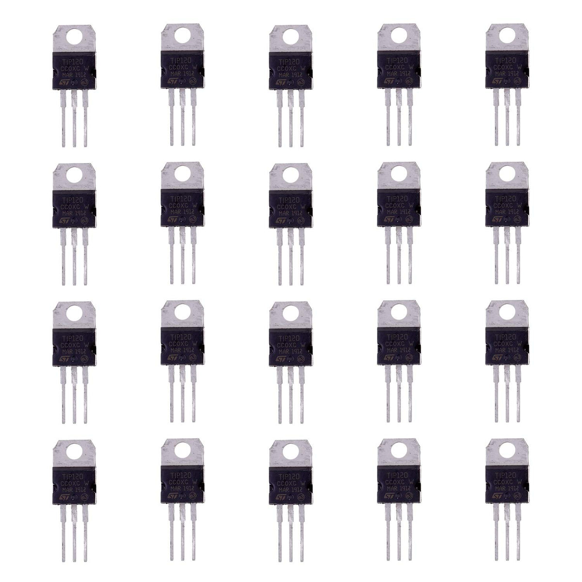 BOJACK TIP120 NPN 5A 60V Silicon Epitaxial Power Transistor 5 amp 60 Volt Darlington Transistors TO-220 (Pack of 20 Pcs)