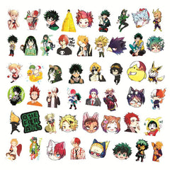 Yangsiw My Hero Academia Stickers for Laptop, Cars, Phone, Water Bottle, Skateboard, Suitcase, Guitar, Pad, Cute Anime Vinyl Stickers, Waterproof, Scrapbook Stickers 50pcs …