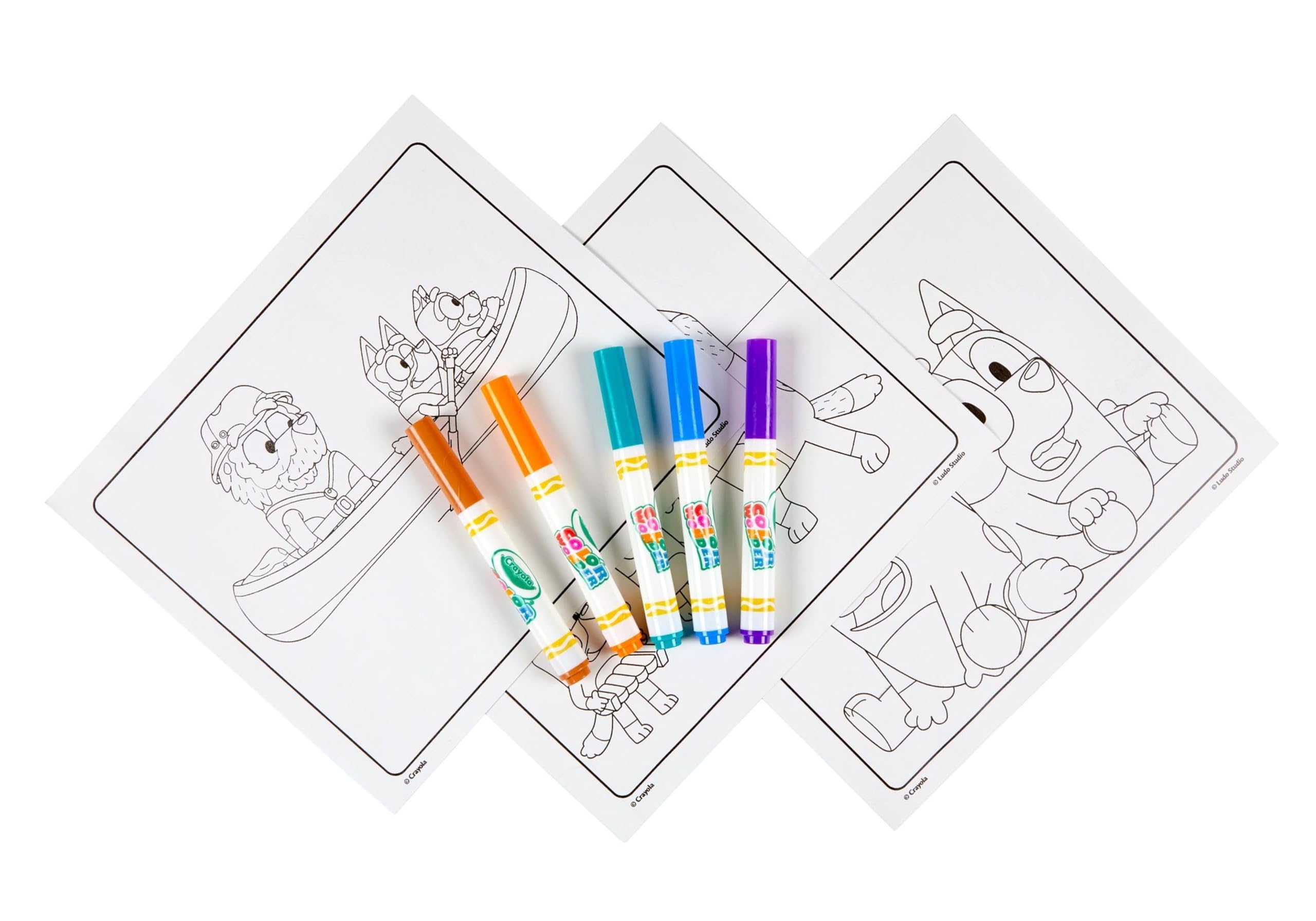 CRAYOLA Color Wonder - Bluey Colouring Mess-Free Book (Includes 18 Colouring Pages & 5 Magic Color Wonder Markers) (Pack of 2)