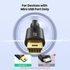 UGREEN Mini USB Cable, USB 2.0 Type A to Mini B Cable Support Data Sync and Charging, Mini B 5-Pin Lead Compatible with Hero 4/3, PS3 Controller, Dash Cam, SatNav, GPS Receiver, PDAs, Camera (2M)