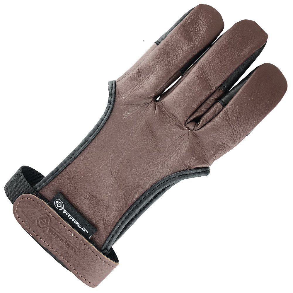 longbowmaker Archery Glove 3 Finger Cow Leather Shooting Protective Gear for Left and Right Hand Archer AG31XL