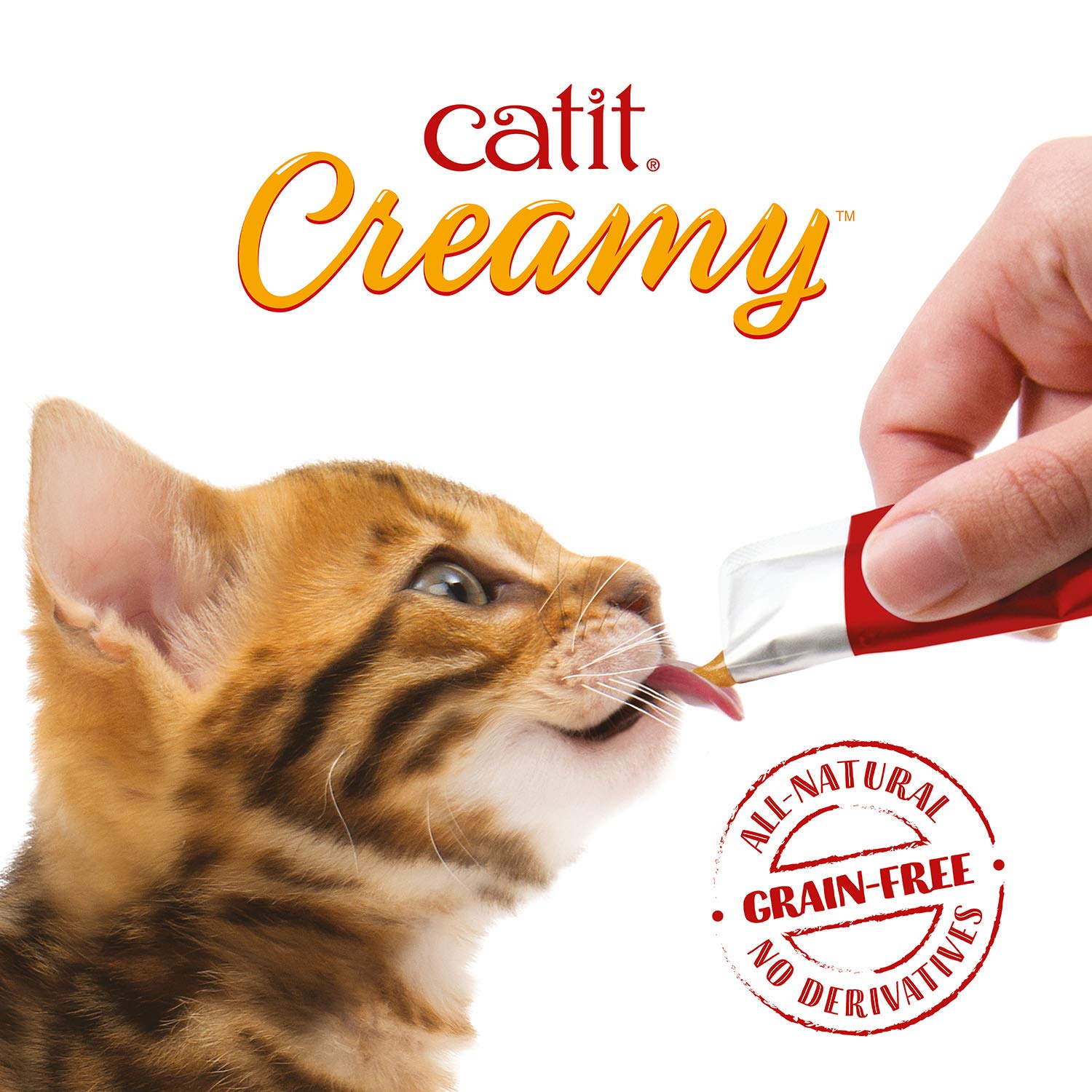 Catit Creamy Salmon & Prawn Lickable Cat Treats, 15 x 10g