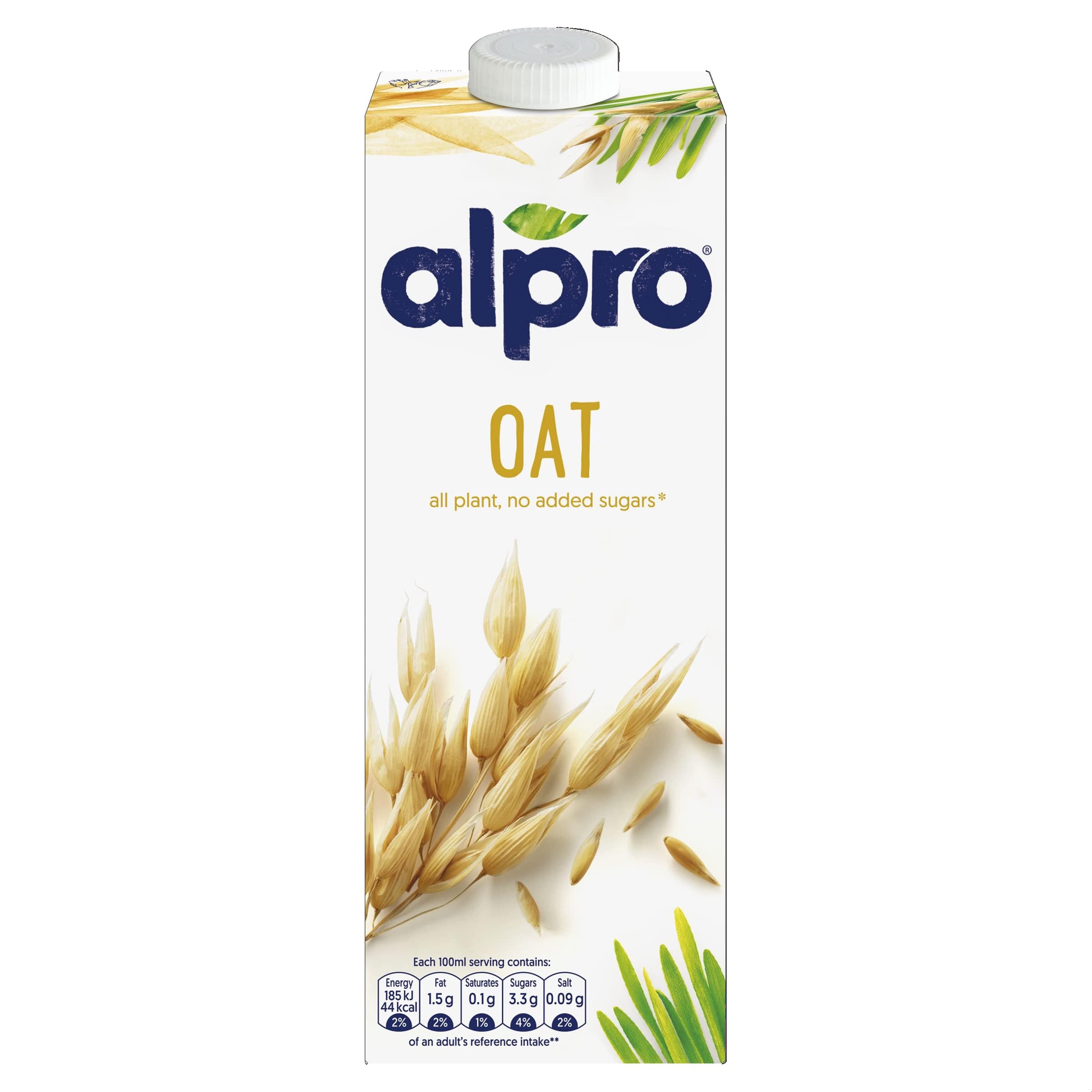 Alpro Oat Plant-Based Long Life Drink, Vegan & Dairy Free, 1L (Pack of 8)