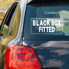 Black Box Fitted Sticker Sign Vinyl 100mm X 150mm Self-Adhesive Security Warning Decal Removable Waterproof for Car Window Bumper Door 5 PCS