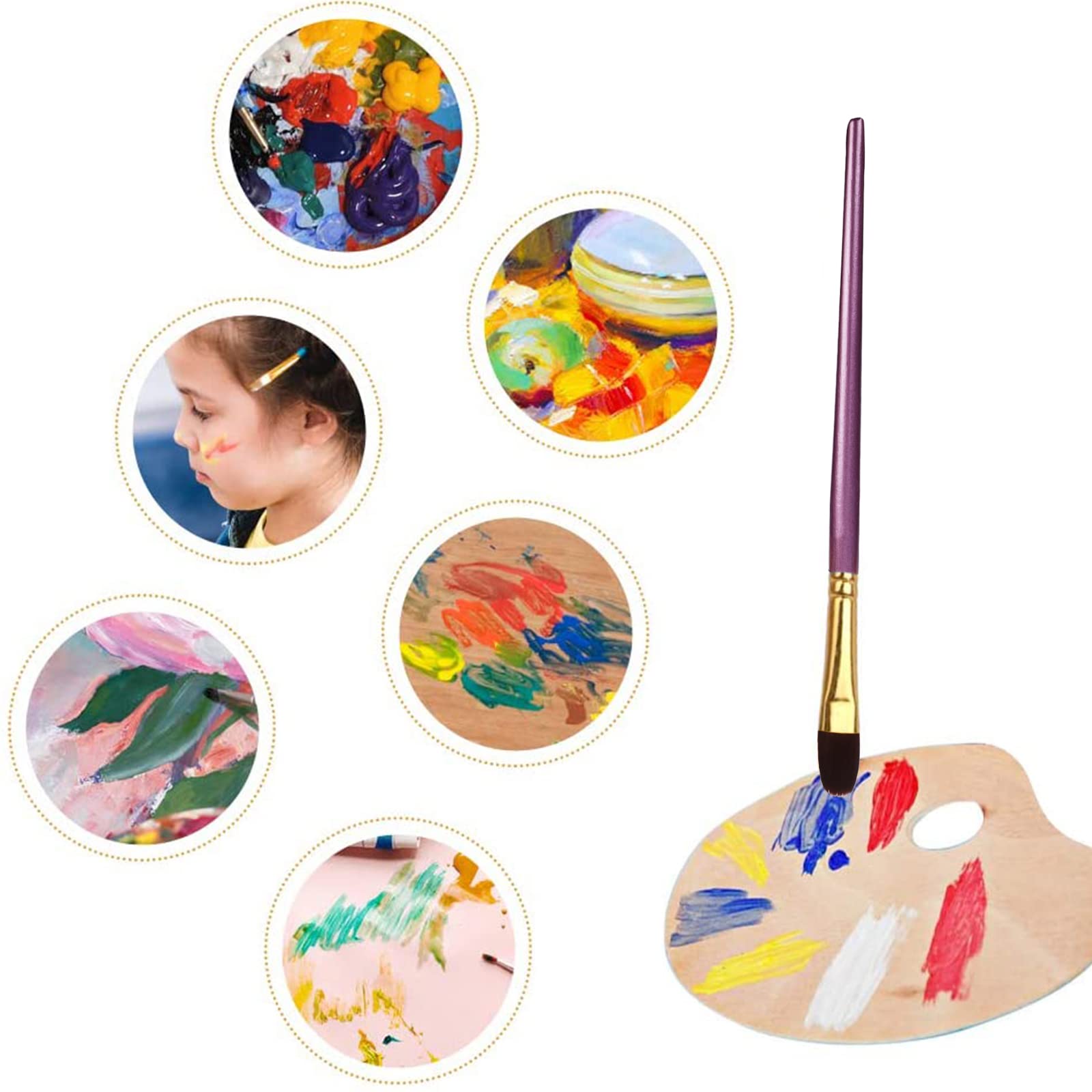 Paint Brushes, 20 Pcs Face Paint Brushes for Children Watercolor, Acrylic Gouache and Oil Painting Suitable for Decorations, Models, Figurines, Nail Art