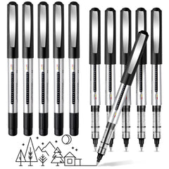 16 Pack Pens, Gel Pens, Writing Pens, Quick-Drying Black Pens Ballpoint, Write Smoothly Ink Pens, Liquid Ink Rollerball Pen, 0.5mm Ink Pen, Gel Pens for Writing, School, Work, Home Office