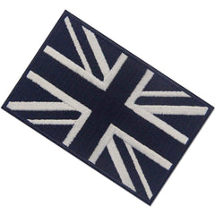 Tactical British Union Jack Flag Patch Embroidered Applique UK Great Britain Iron On Sew On Emblem - White & Black
