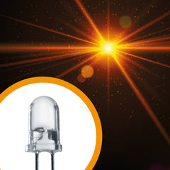 Lumetheus LEDs 5 mm Colour Orange Extra Super Bright 25.000 mcd 50 Pieces 2-3 Volts 2 Pin Light Emitting LED Diode