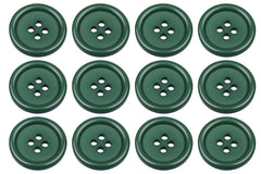 Pack of 6 Bright Green Sew on 20mm Round Buttons Flat 4 Holes 32L 32 Ligne
