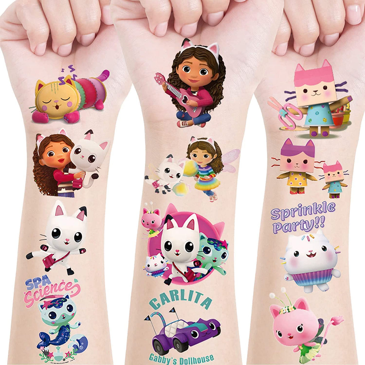 4 Sheet Temporary Tattoos for Kids, Birthday Party Supplies Decorations Favors Video Game Tattoos Stickers Gifts for Boys Girls Cute Themed Party Classroom School Prizes