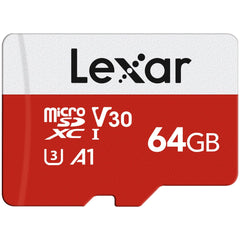 Lexar 64GB Micro SD Card E Series, microSDXC UHS-I Flash Memory Card with Adapter - Up to 100MB/s, A1, U3, Class10, V30, High Speed TF Card