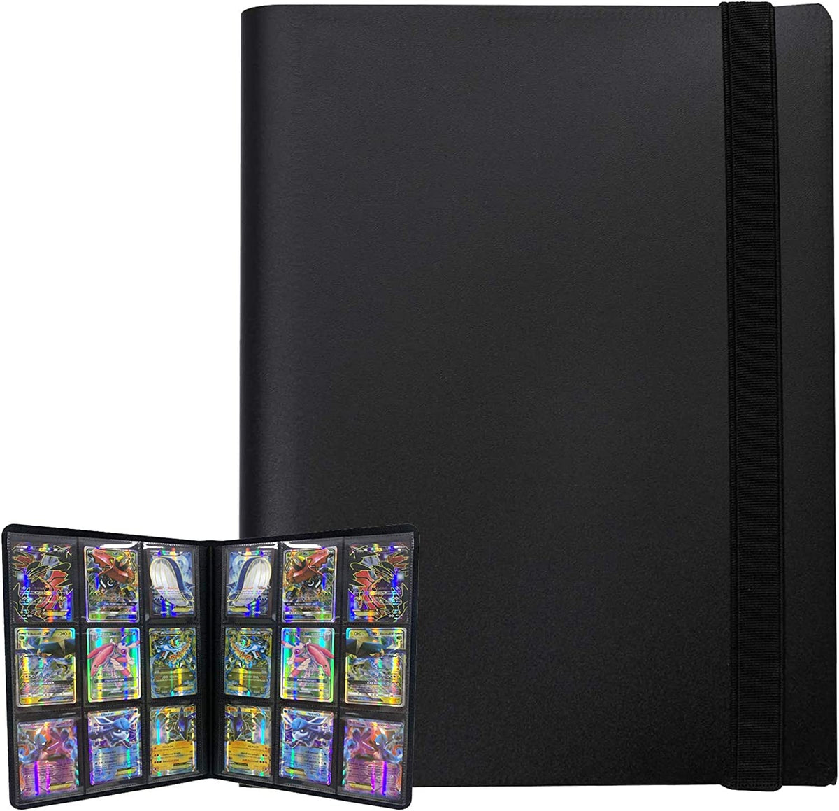 KAHEIGN 9-Pocket Trading Card Album, 432 Pockets PU Leather Card Folder Card Binder Holder Album with Elastic Strap for Pokemon Yu-Gi-Oh Sports Game Cards Collect