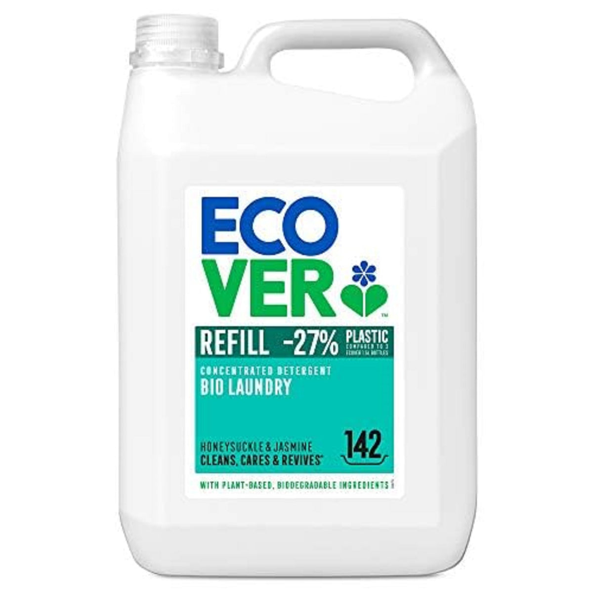 Ecover Bio Laundry Detergent Refill, Honeysuckle & Jasmine, 142 Washes, 5L