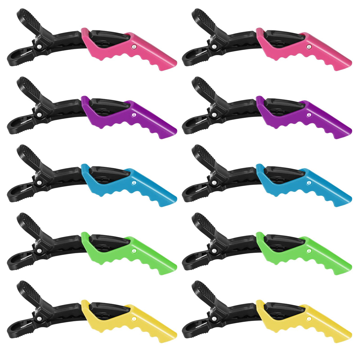 Heyu-Lotus 10Pcs Crocodile Clips Hair,Professional Hair Clips For Styling, Sectioning Hair Clips Women Plastic Alligator Hairclip with Nonslip Grip and Wide Teeth for Styling Salon Home Use