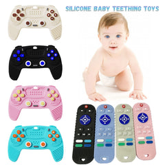 2PCS Silicone Baby Teething Toys Remote Control, Remote Control & Game Controller Silicone Teething Toy (White)