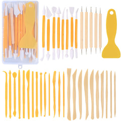 39 Pcs Pottery Clay Sculpting Tools, Polymer Clay Tools, Wood Carving Tools, Pottery Clay Modelling Tools Double-Ended for Sculpture, Modelling Clay, Polymer, Ceramic, Embossing, with Storage Case