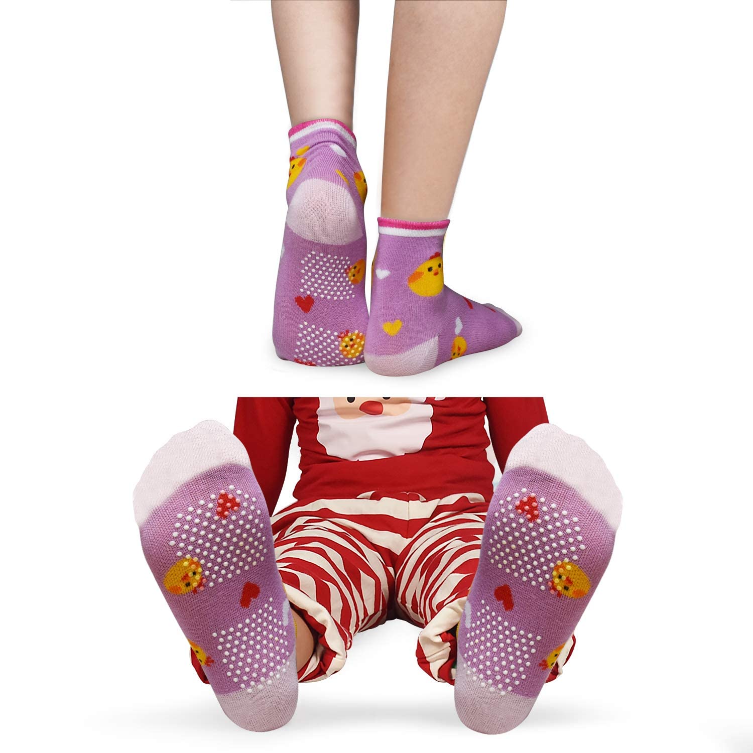HYCLES Baby Girp Socks 12 Pairs for Boys Girls 1-7 Years Toddler Infant Kids Children Non Skid Anti-slip Socks