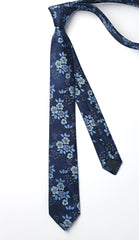 Enlision Mens Tie Slim Ties for Men Classic Blue Floral Silk Neckties for Formal Wedding Business Party 6cm