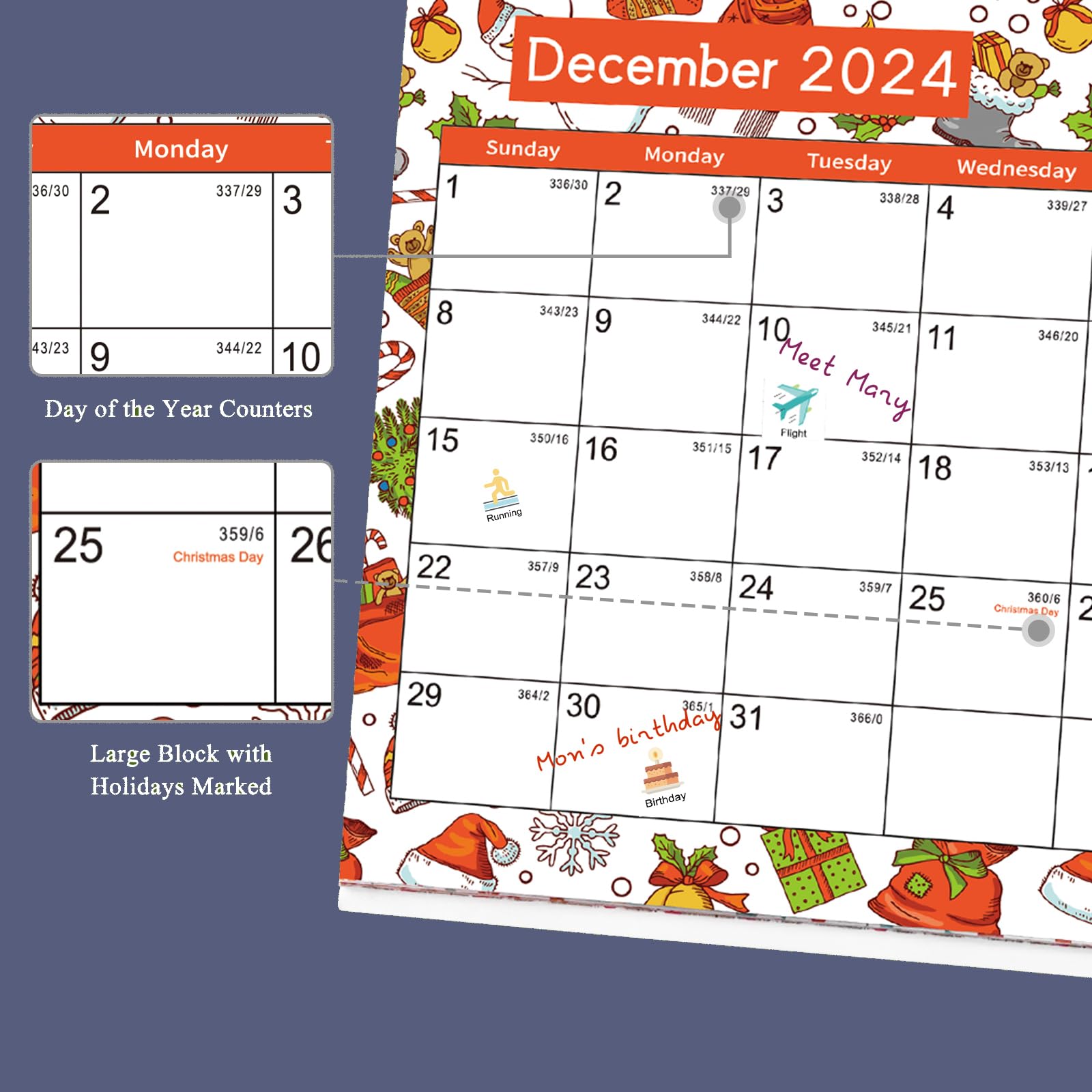 2024 Calendar, Desk Calendar 2024-2025, Monthly Desktop Calendar (Jan. 2024 - Jun. 2025, 10 inches x 8.25 inches), Standing Flip Calendar with Thick Paper, Academic Year Standing Calendar with Planner Stickers