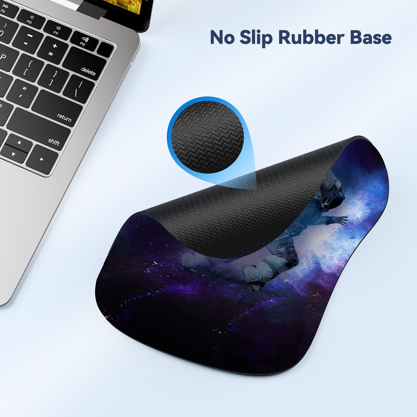 TECKNET Mouse Mat with Memory Foam Rest -Non-slip Rubber base- Special-Textured Water-Resistant Surface