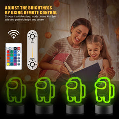 TENVAVA 3D Lamp 16 Color Change Decor Light with Smart Touch & Remote Control for Bedroom Home Decoration Gifts for Boys Girls