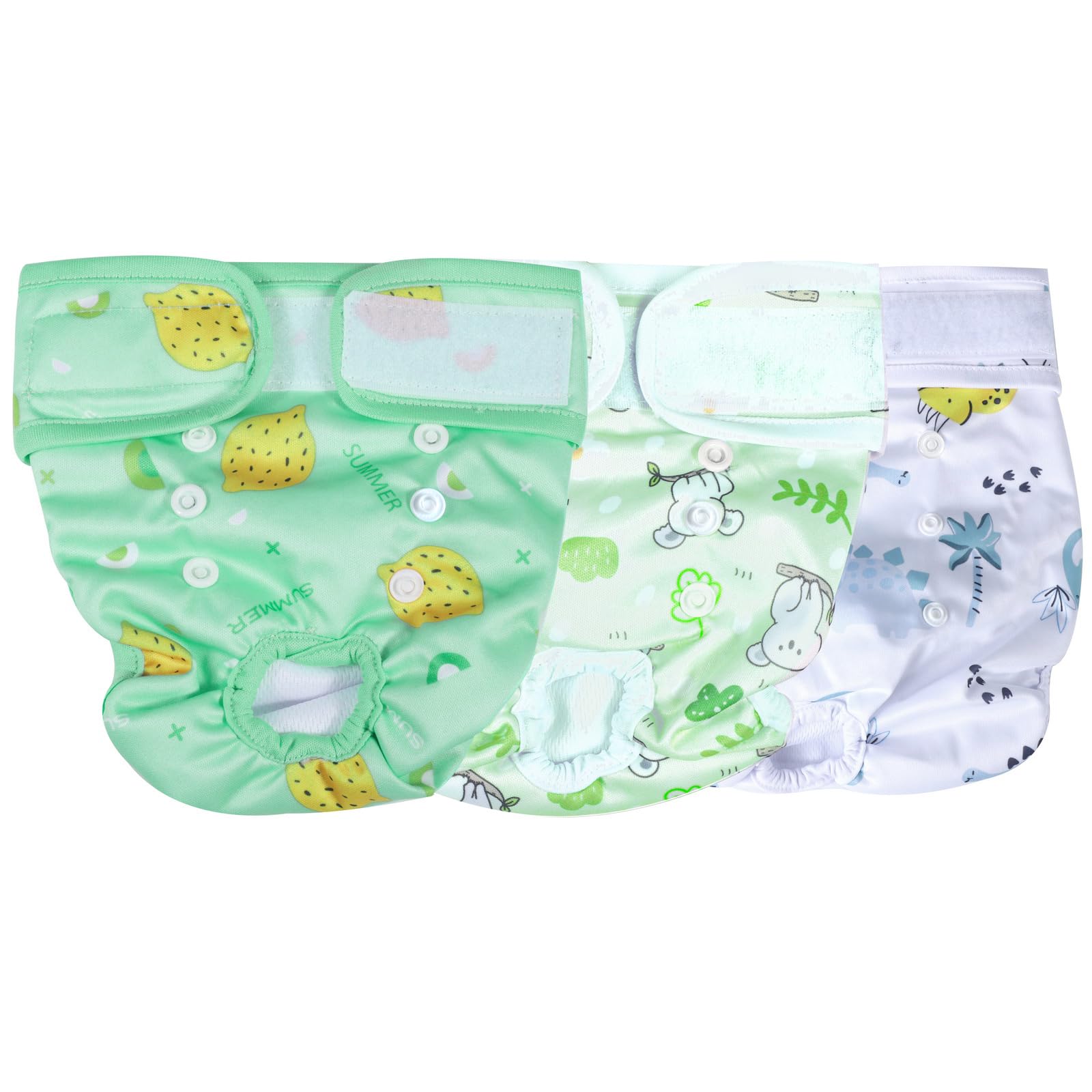 Medo 3 Packs Dog Nappies, Reusable Double Adjustable Design Absorbent Washable Dog Diapers Puppy Sanitary Wraps Panties for Female Pet Incontinence and Long Travels 40-50 cm/15.7-19.7 (M)