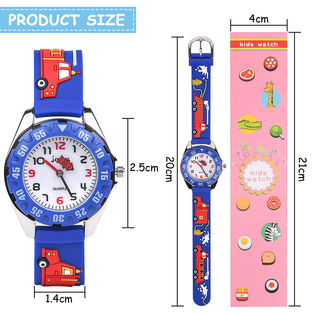 Vicloon Kids Watch, Girls Watch Waterproof 3D Cute Cartoon Toy Silicone Band Wristwatch Childrens Watches Gift for Girls Boys Age 3-11 Years Old