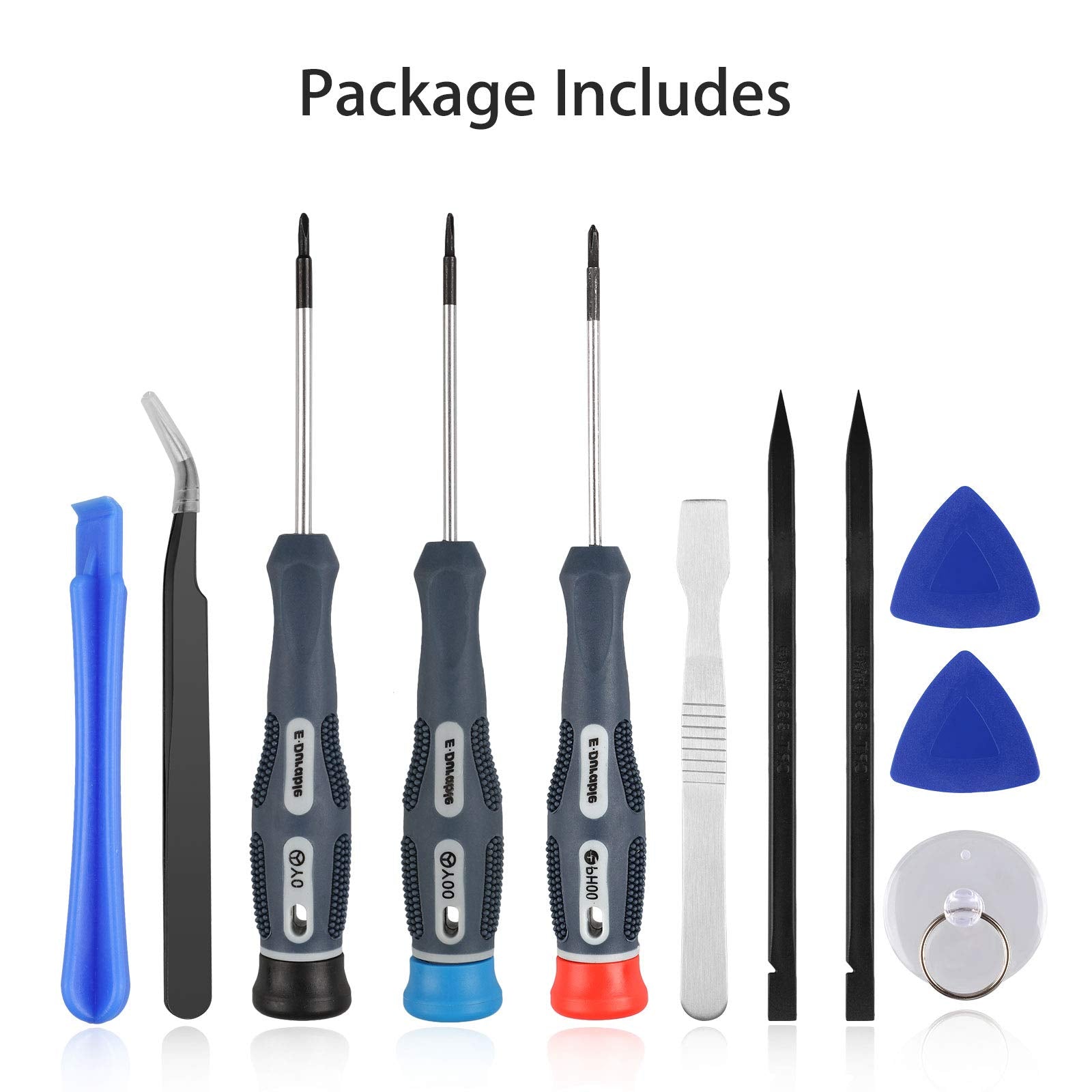 EEEKit Screwdriver Kit for Nintendo Switch, 11 PCS Full Repair Tool Set with Tri Wing Cross Magnetic Nut Screwdriver Opening Pry Tool Compatible for Switch Console Joy Con Controller 3DS Wii/Wii U