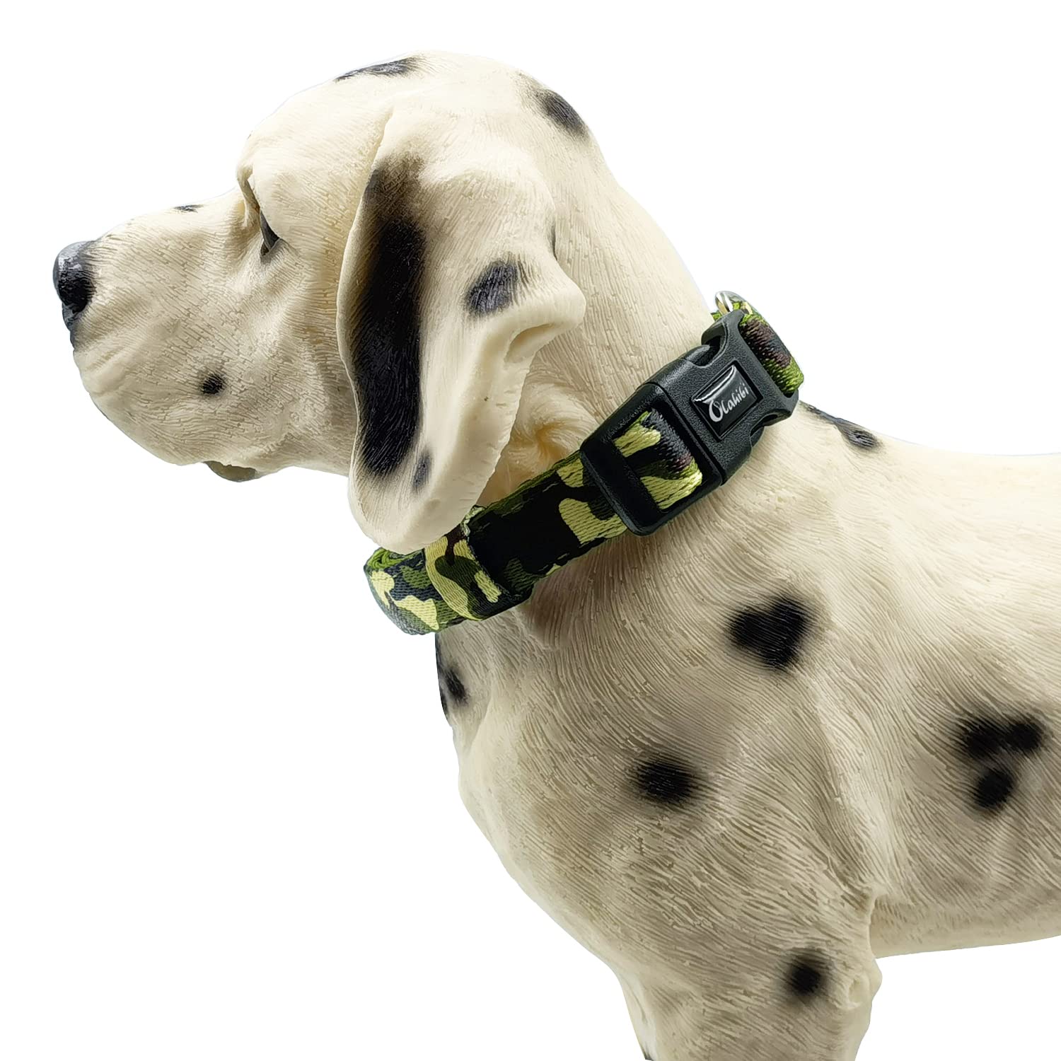 Olahibi Camouflage Printing Dog Collar,Neoprene Padded,Polyester Material,for Large Dogs(L,Camo Collar)