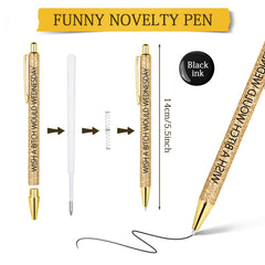 AUAUY Funny Pen Ballpoint Pens, 7 PCS Bling Metal Pens, Click Retractable Ballpoint Pens, 1 mm Black Ink Ballpoint Pens for Adult, Children, School, Office, Home, Drawing