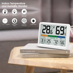 Humidity and Temperature Monitor - AIMILAR Digital Indoor Thermometer with High Low History, ℉ / ℃ Selectable, Easy to Use, Calibrate-able, Magnetic Option and Clear Display