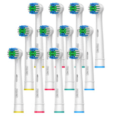 12 Pack Toothbrush Heads Compatible with Most Braun Oral B Electric Toothbrushes, Pack of 12 Replacement Toothbrush Head by Dentia®, White