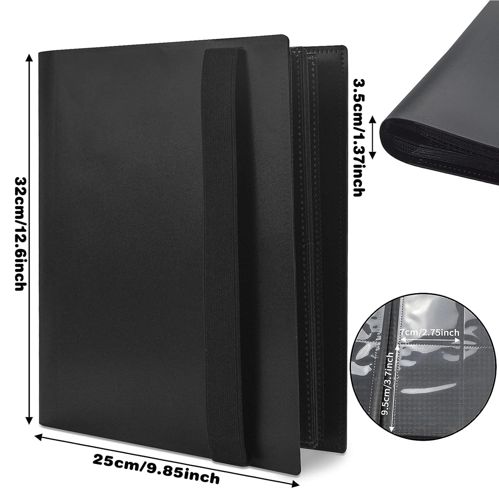 JUSONEY Trading Card Album Folder - 9 Pocket Sports Trading Card Binder for 360 Cards, Sturdy Card Holder Folders Card Collection Folder for MTG, TCG, Football, Basketball Cards - 20 Pages