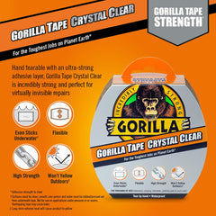 Gorilla 3044701 Tape Duct Tape Crystal Clear 48mm x 8.2m (Pack of 6)