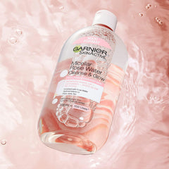 Garnier Micellar Rose Cleansing Water For Dull Skin, Glow Boosting Cleanser and Makeup Remover, Recognised By The British Skin Foundation, Use With Reusable Micellar Eco Pads, 700 ml