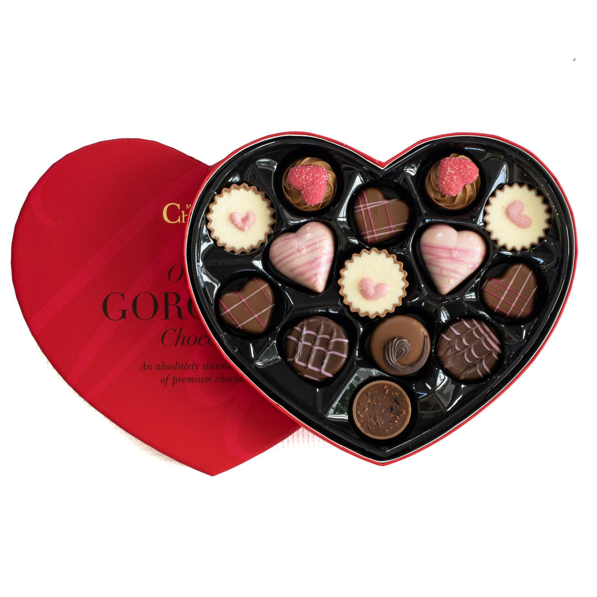 Martin’s Chocolatier Oh Hello Gorgeous Heart Shaped Box of Chocolates   Love Gift Set   14 Handmade Belgian Milk, White & Dark Chocolates   Ideal Present for Birthday, Valentines & Anniversary 209g