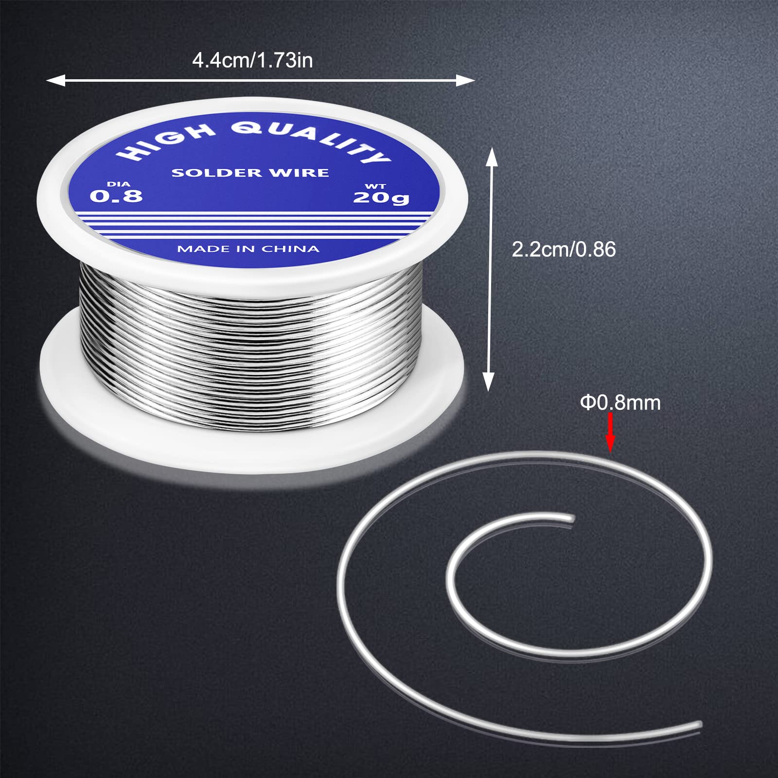 Solder Wire,0.8mm Soldering Wire Lead Free Sn99.3 Cu0.7 with Rosin Core for Electronic Electrical Soldering Components Repair and DIY. (20g)