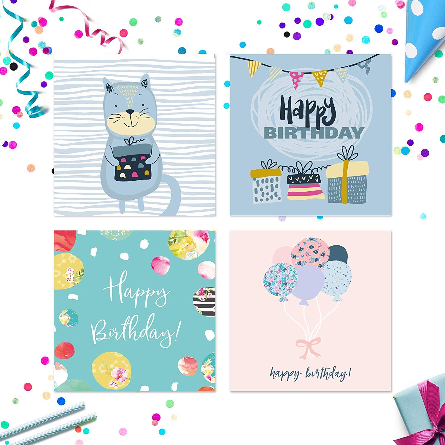 20 Birthday Cards Multipack and Envelopes   Plastic Free Eco Friendly Packs of Greeting Cards Hand-Packed in The UK